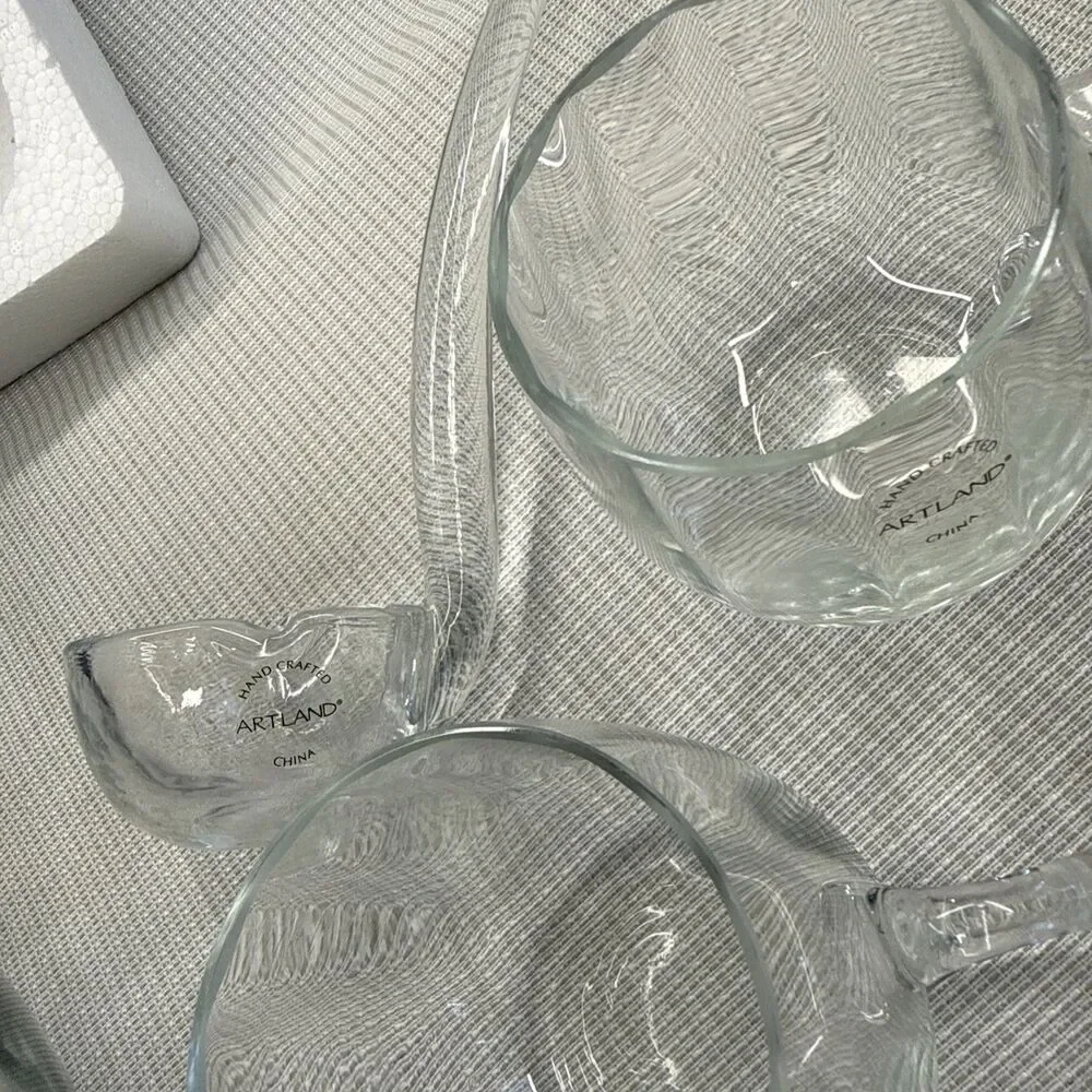 Artland Simplicity Glass Punch Bowl 8 Piece Set - Bowl, Ladle, 6 Cups Orig. Box